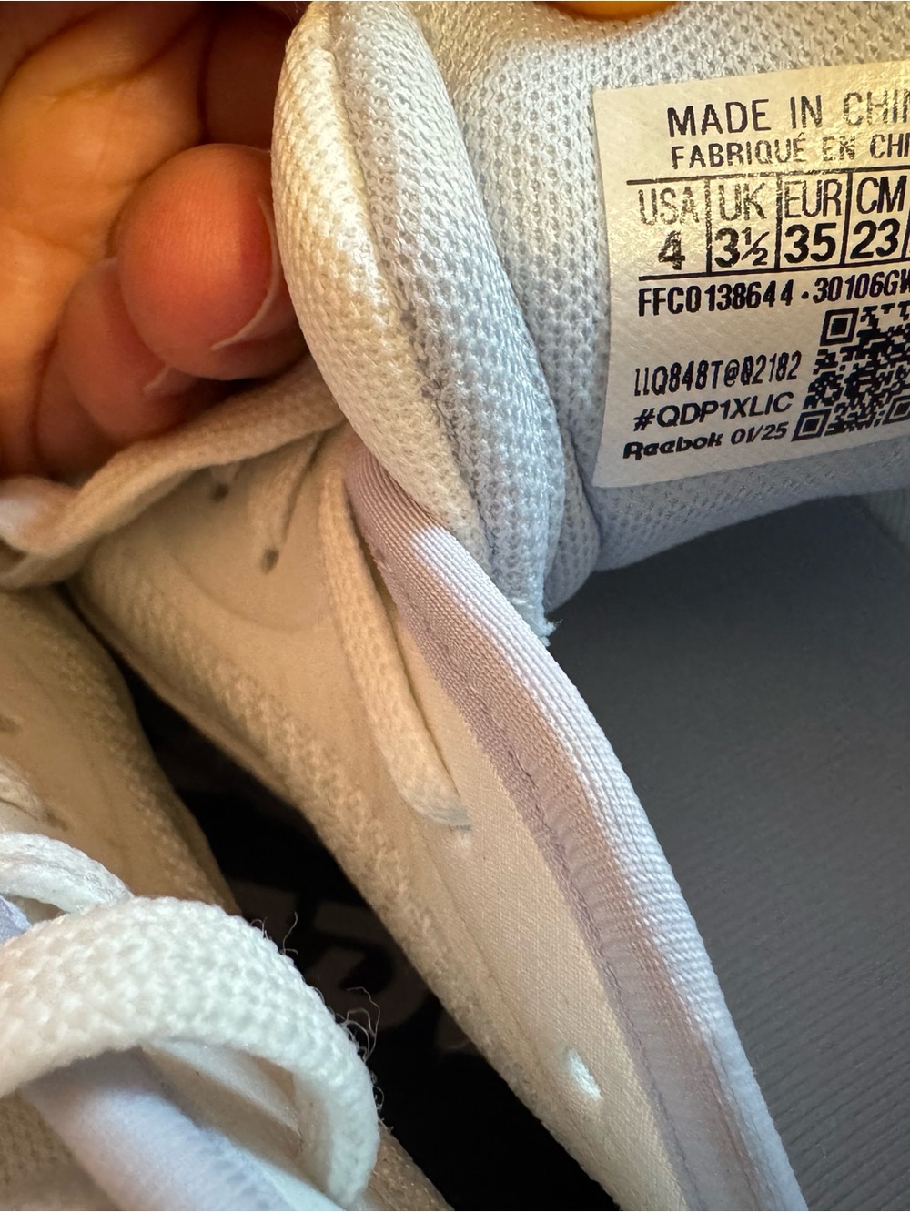 Reebok kids White Sneakers with Light Pink Accents - Picture 7 of 7
